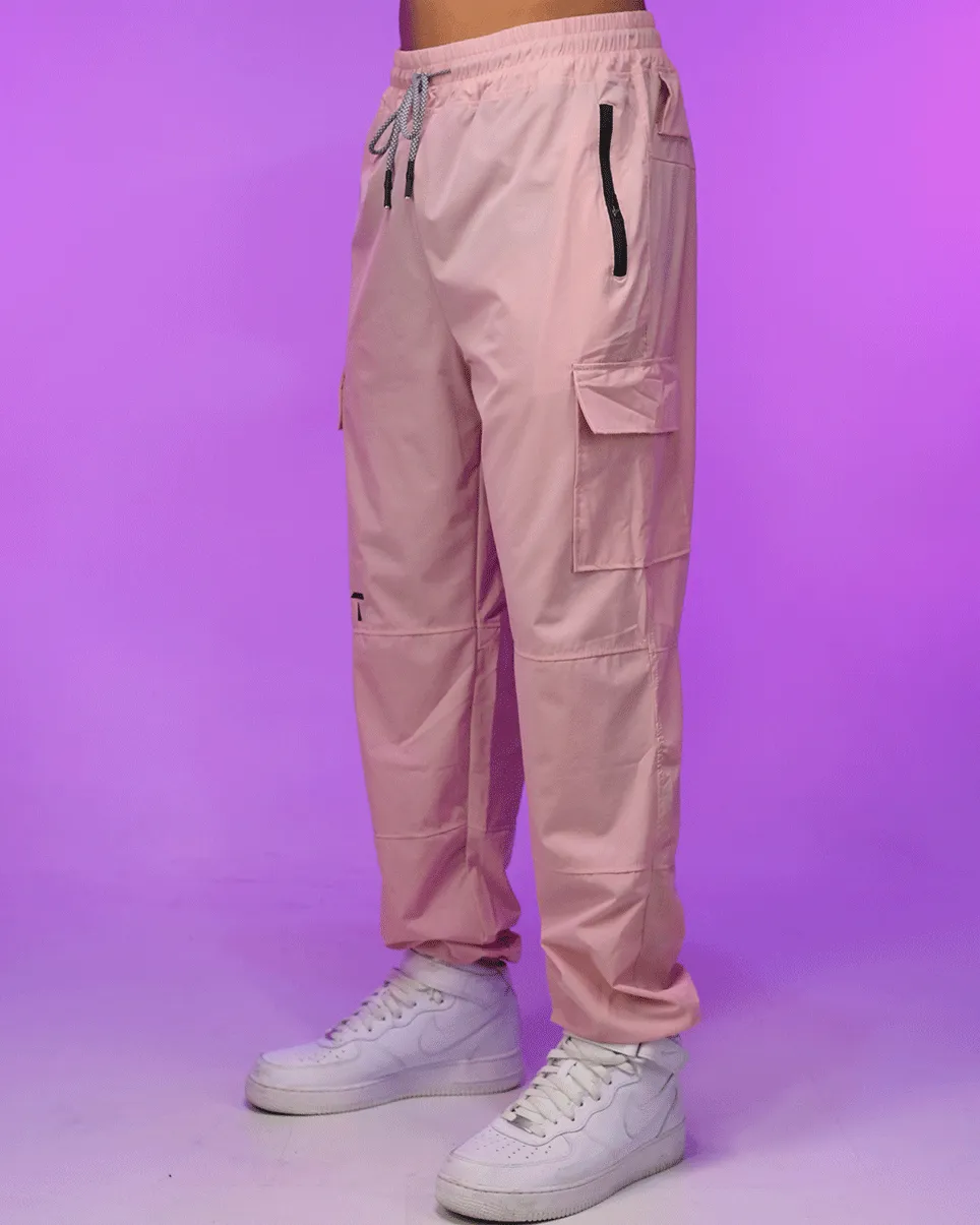 Pretty Pink Unisex Water Resistant Cargo Joggers