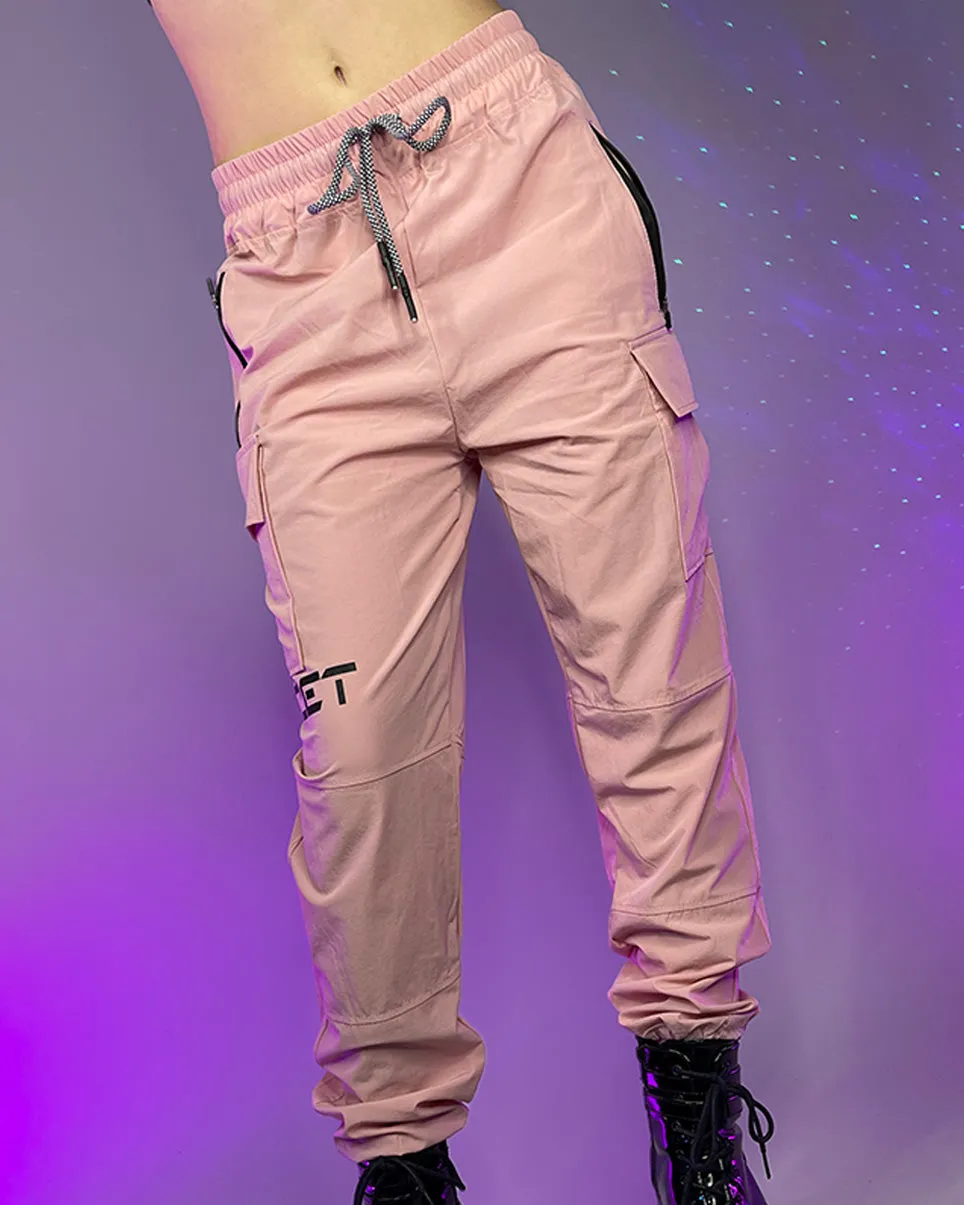 Pretty Pink Unisex Water Resistant Cargo Joggers