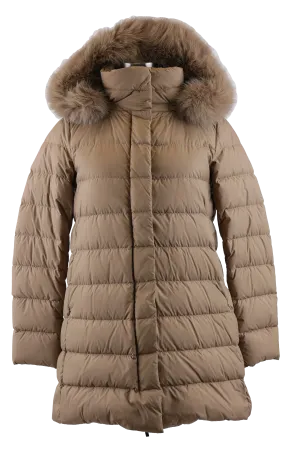 Quilted Down Coat W/ Removable Fur Hood