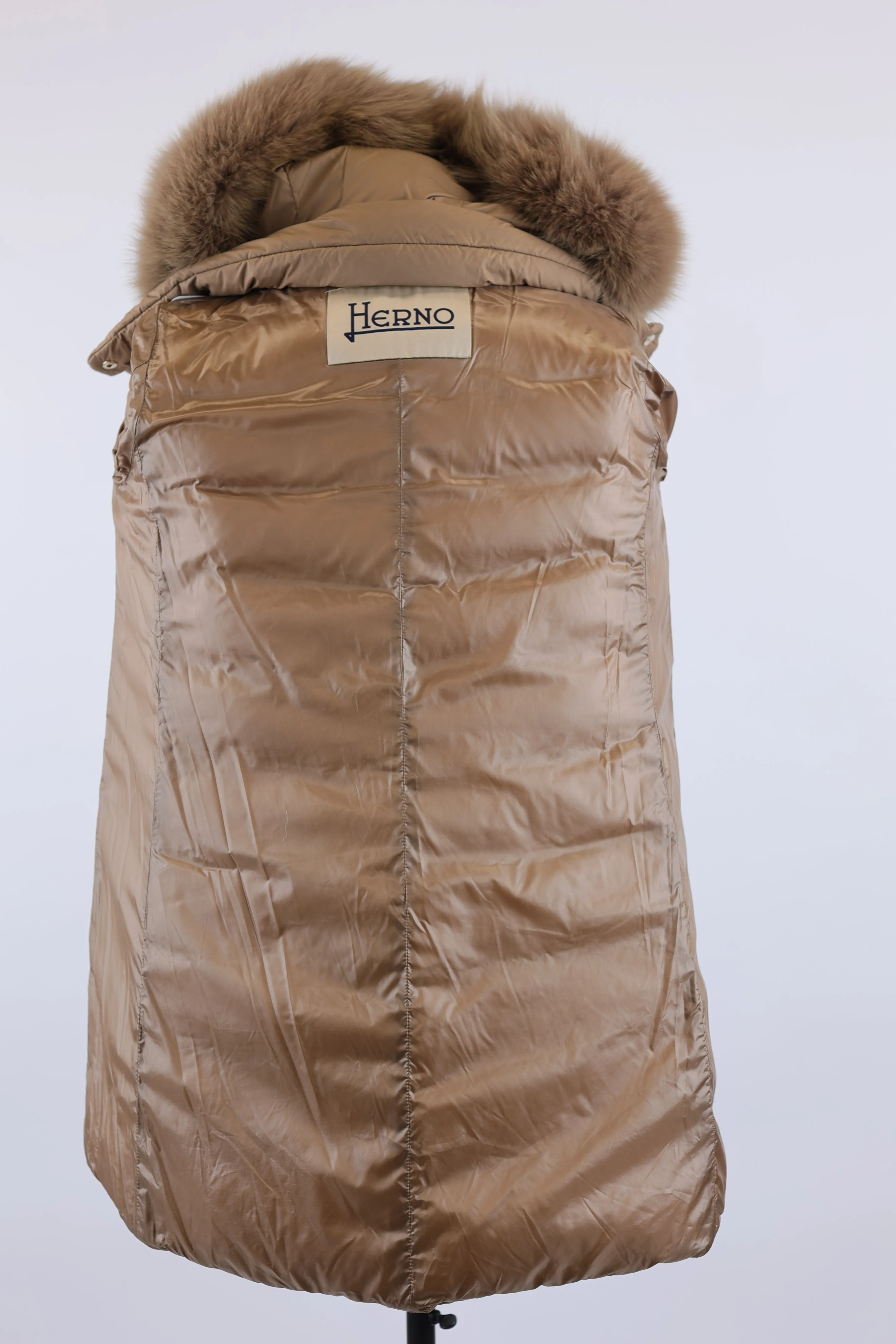 Quilted Down Coat W/ Removable Fur Hood