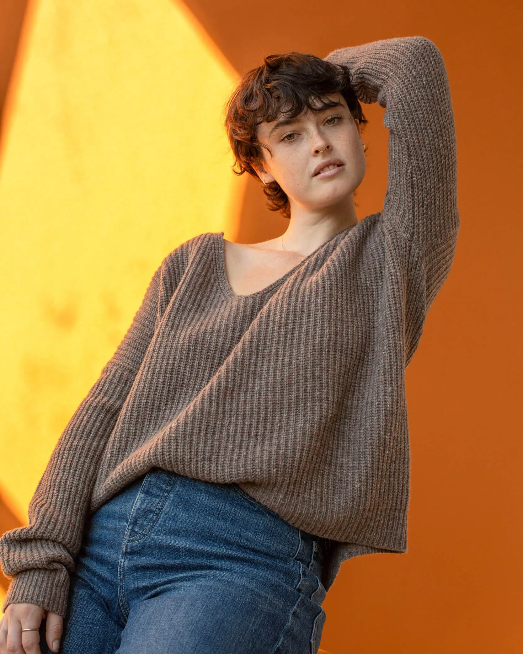 Recycled Wool V-Neck Sweater