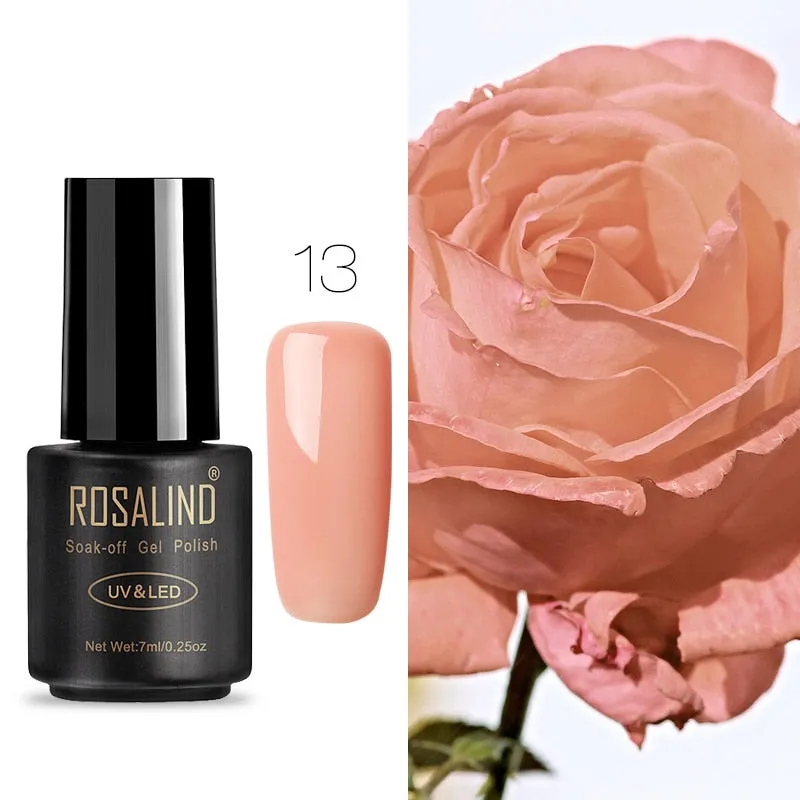 ROSALIND 7ML UV Gel Varnish Nail Polish Set For Manicure Gellak Semi Permanent Hybrid Nails Art Off Prime White gel nail polish