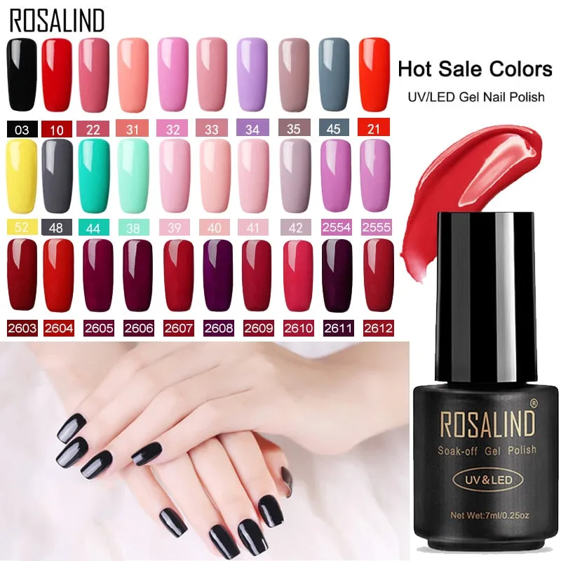 ROSALIND Gel Polish Nail Art Set For Manicure Hybrid Nails Color Polygel Vernis Semi Permanent UV Gel Nail Polish Gel Varnish