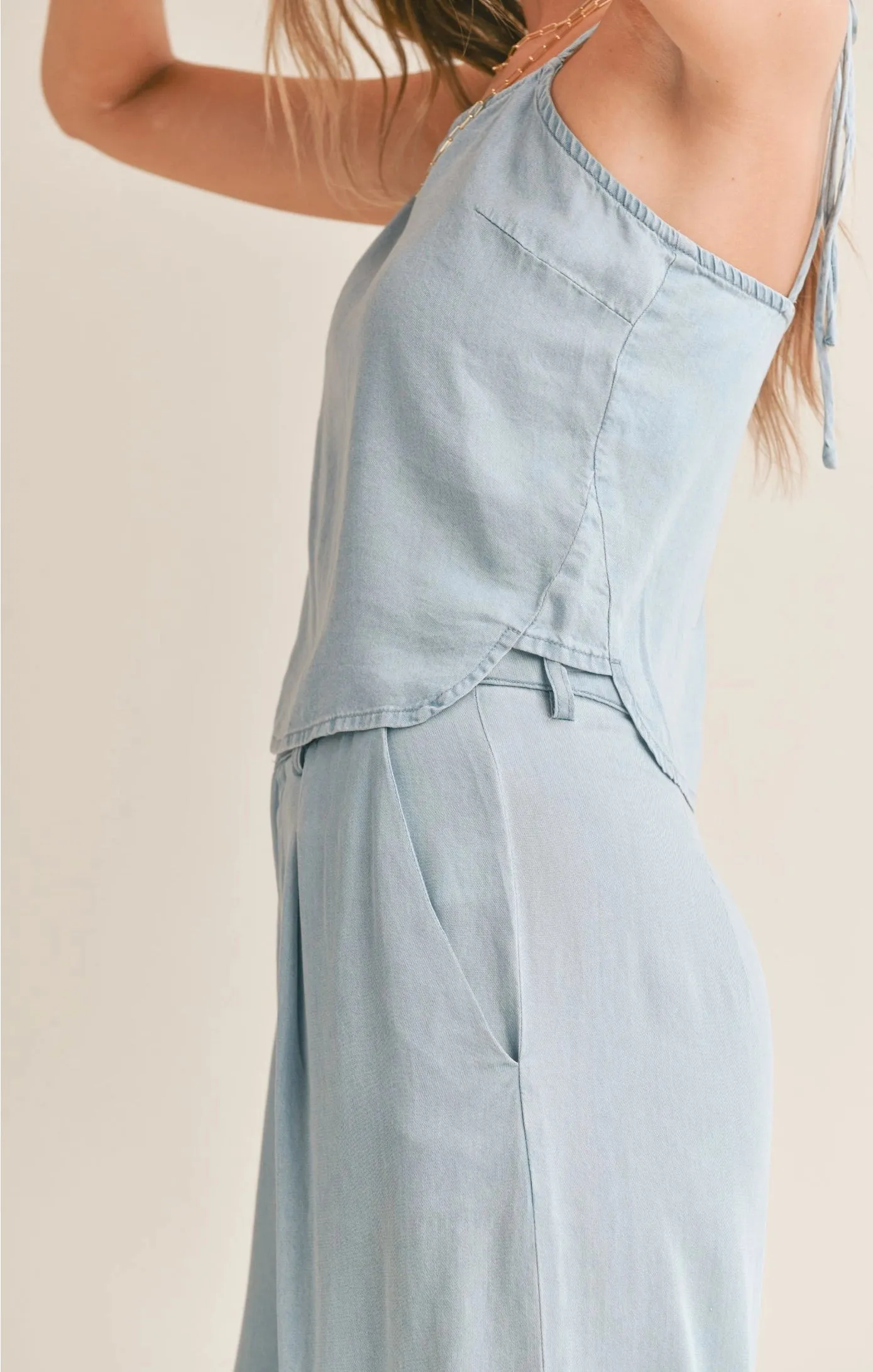 Sadie & Sage Soft Breeze Chambray Tank