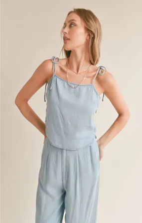 Sadie & Sage Soft Breeze Chambray Tank