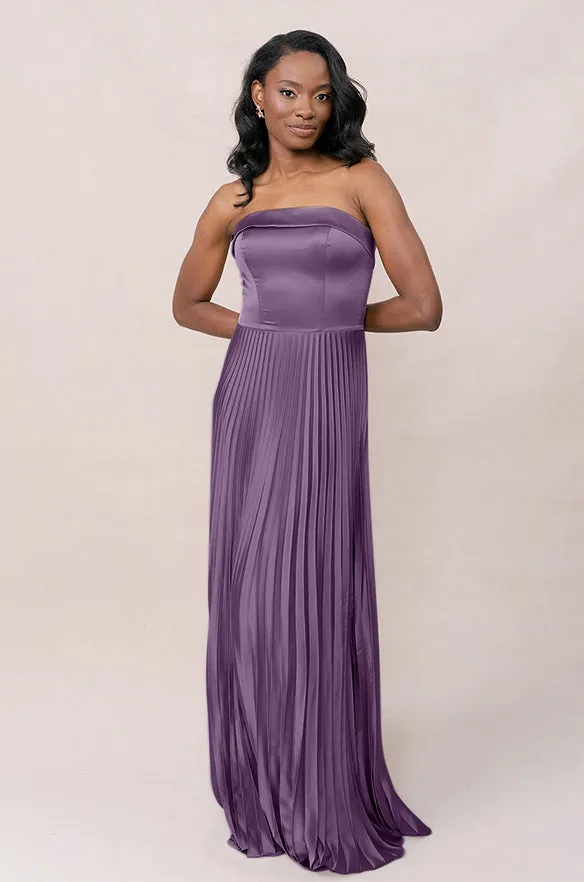 Saylor Satin Pleated Dress | Made To Order