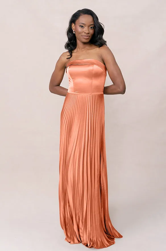 Saylor Satin Pleated Dress | Made To Order