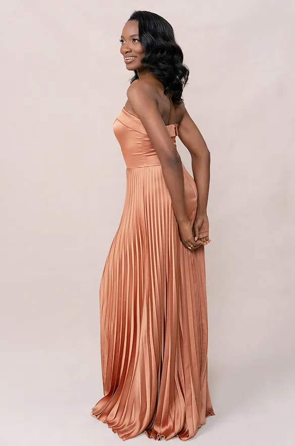 Saylor Satin Pleated Dress | Made To Order