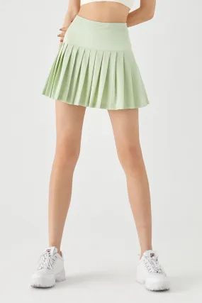 Seamless High-Waisted Pleated Skirt with Built-in Shorts