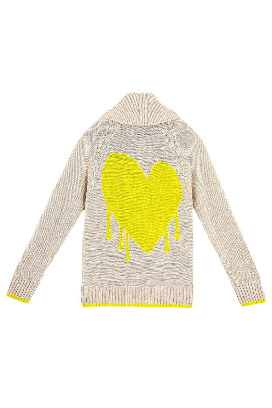 Shawl Cardi Drippy Heart , Birch