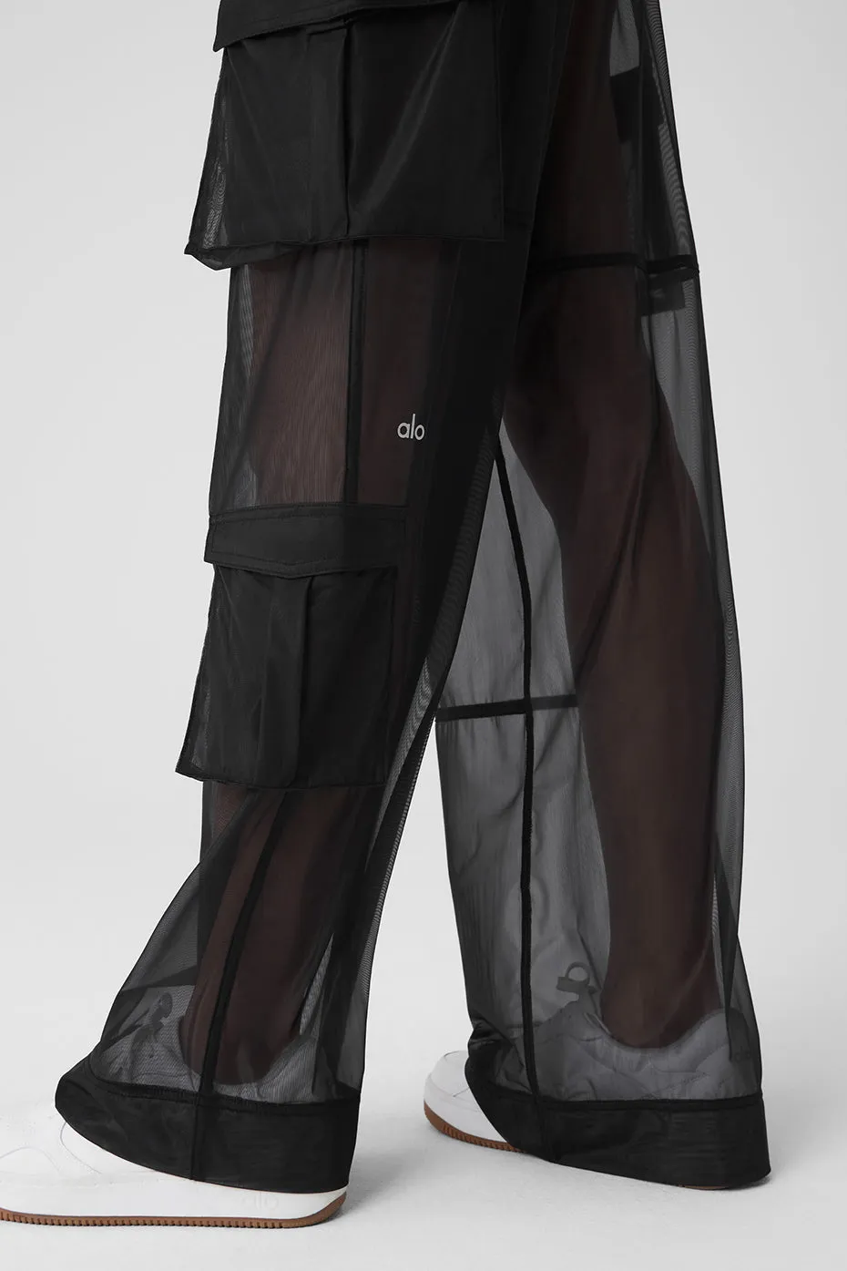 Sheer Effusion Cargo Wide Leg Trouser - Black