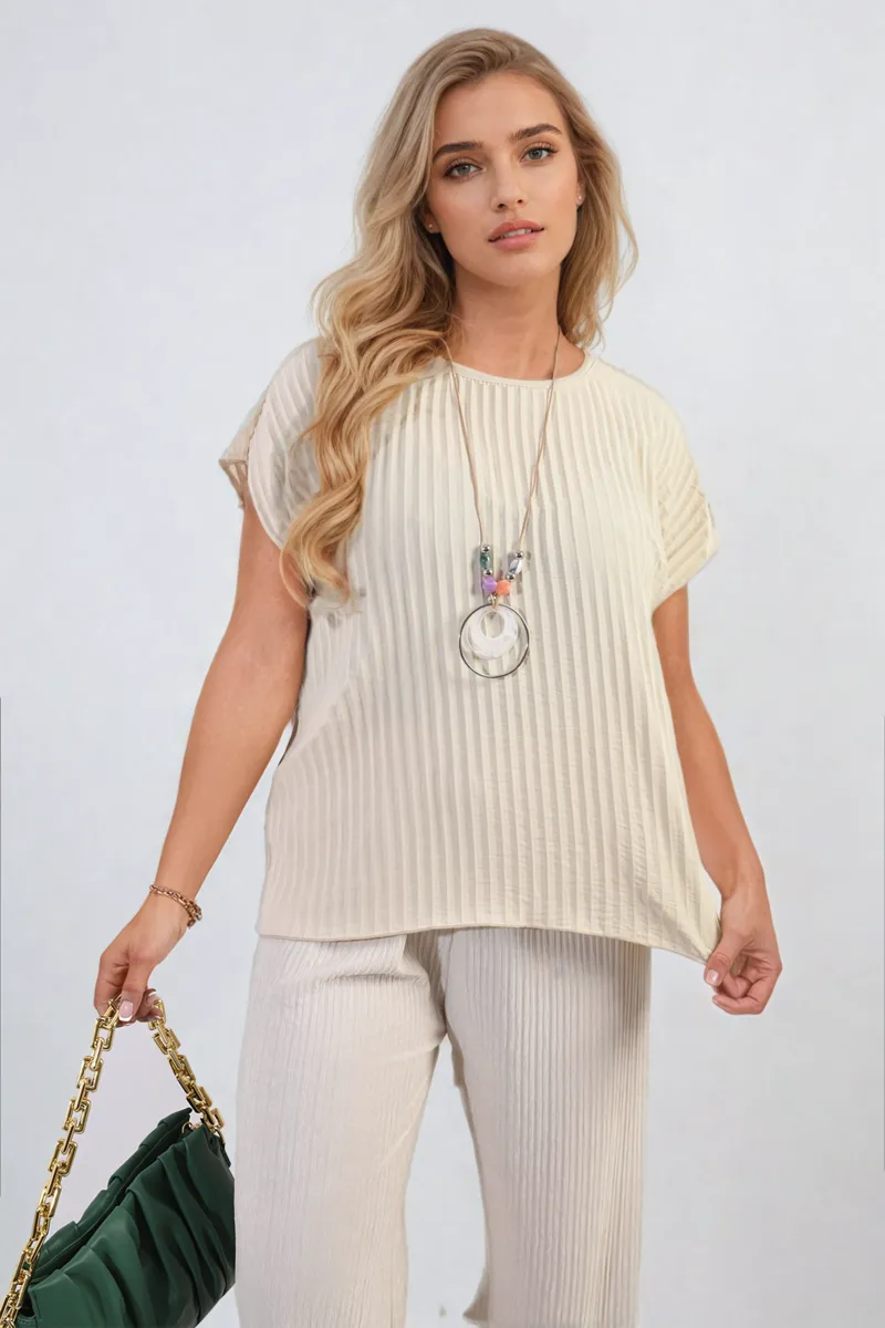 Short Sleeve Pleated Top