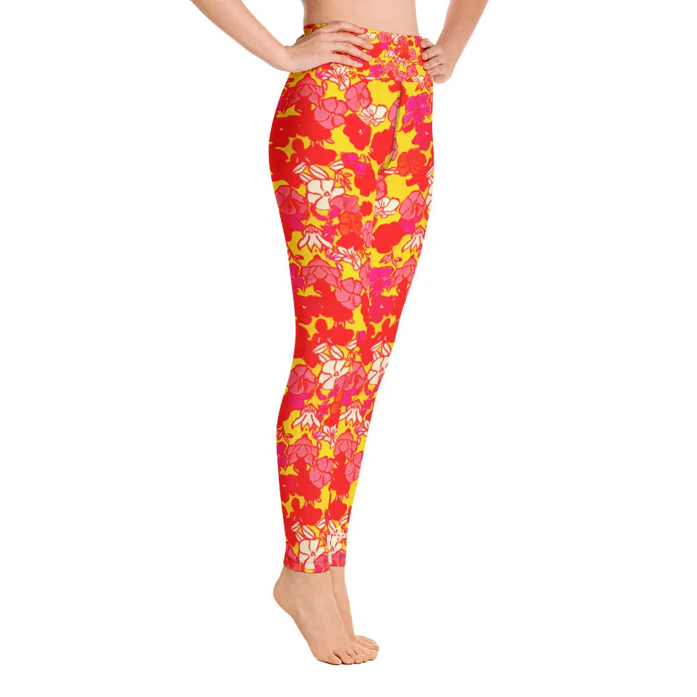 Sixties Floral Yoga Leggings