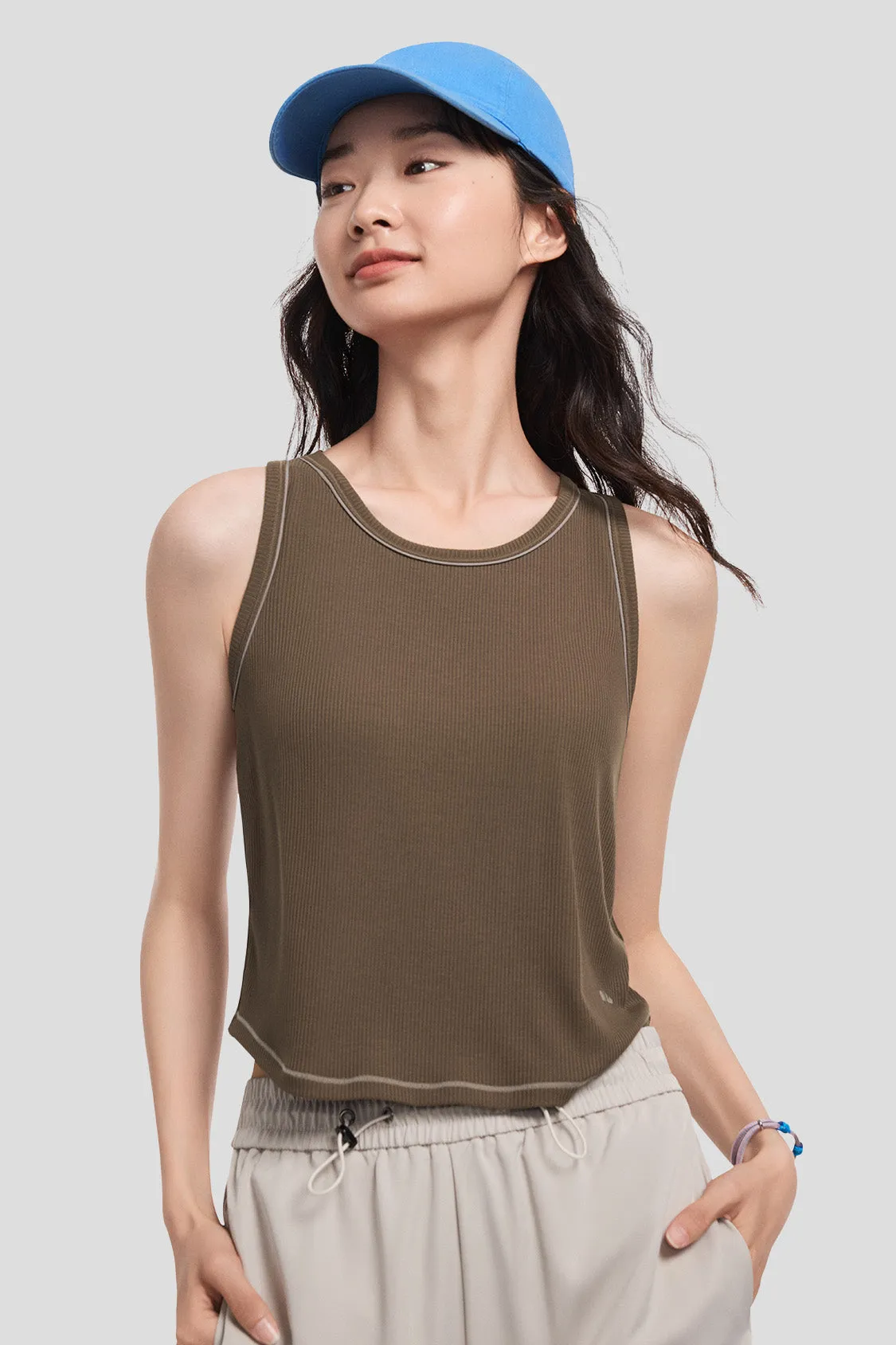 SportEase - Women's Bra-in Skin Base Tank Top