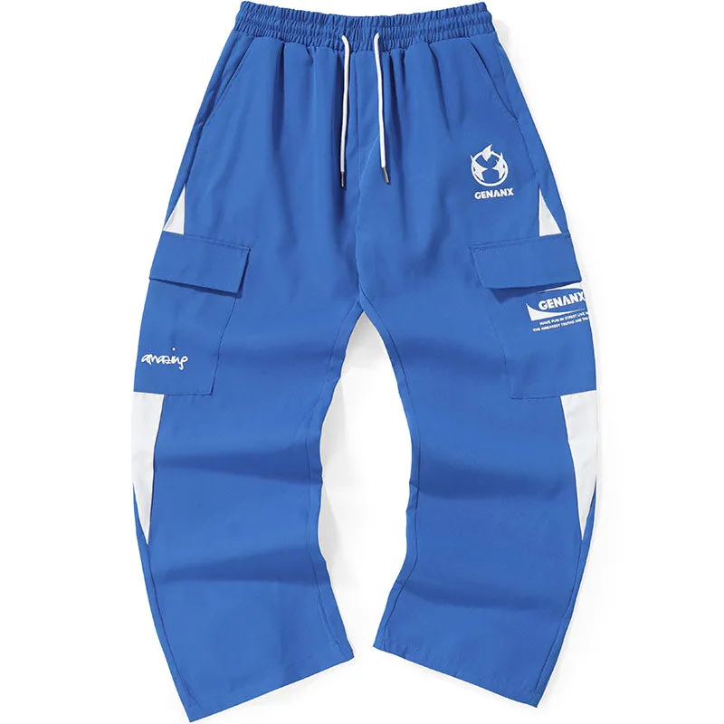 Street Color Block Graphic Cargo Pants