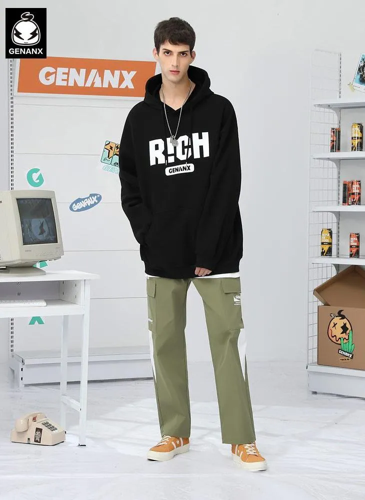 Street Color Block Graphic Cargo Pants