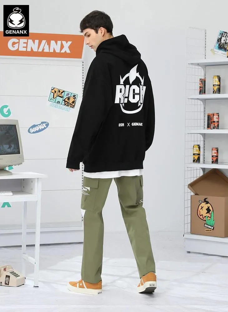 Street Color Block Graphic Cargo Pants