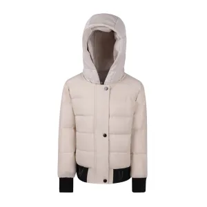 Tan Sweatshirt Puffer Kids Coat