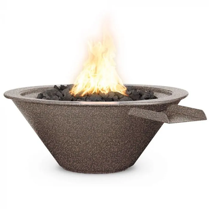 The Outdoor Plus OPT-RPCFW Cazo Powder Coated Fire and Water Bowl, Match Lit