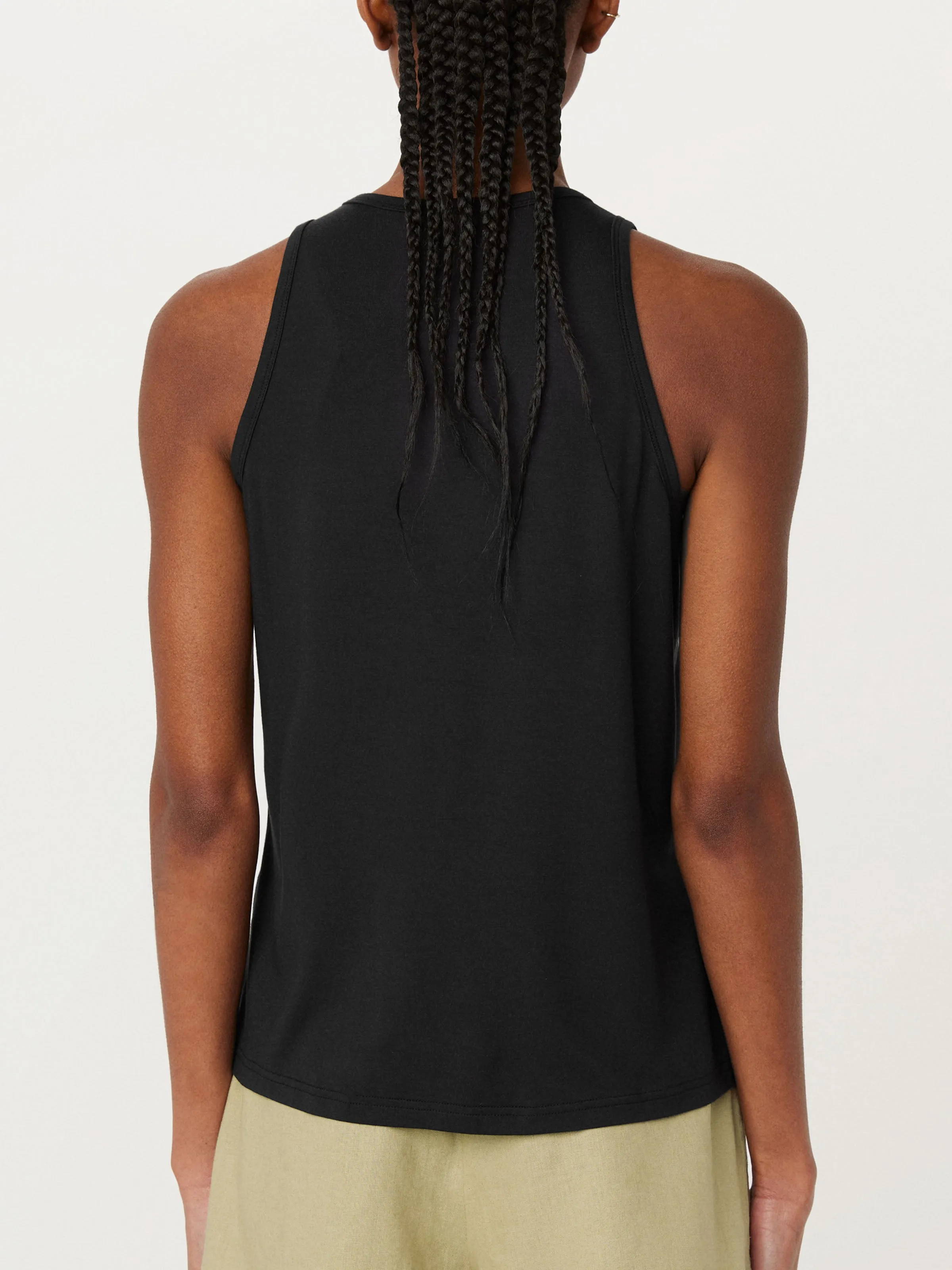 The Soft Fluid Tank Top in Black