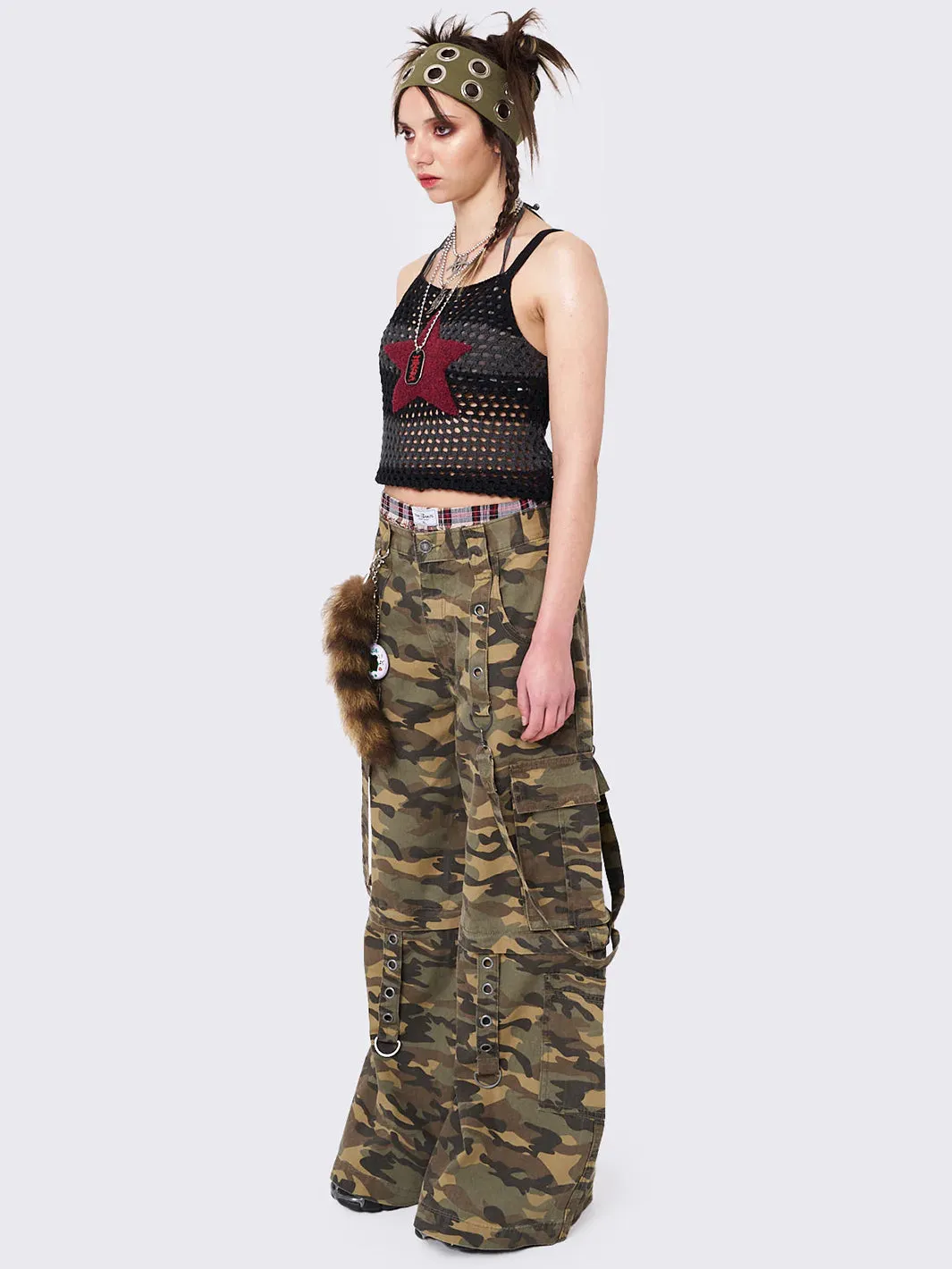 TREK WIDE LEG CARGO PANTS - CAMO