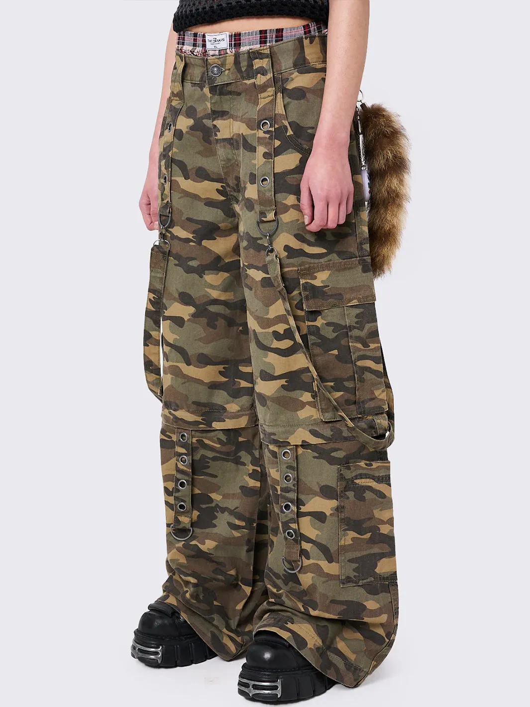 TREK WIDE LEG CARGO PANTS - CAMO