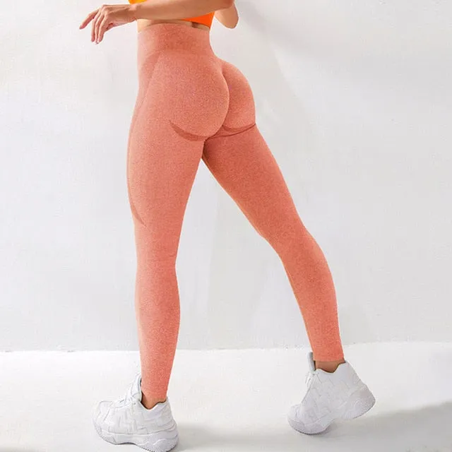 Trendy Workout Seamless Yoga Push up Leggings