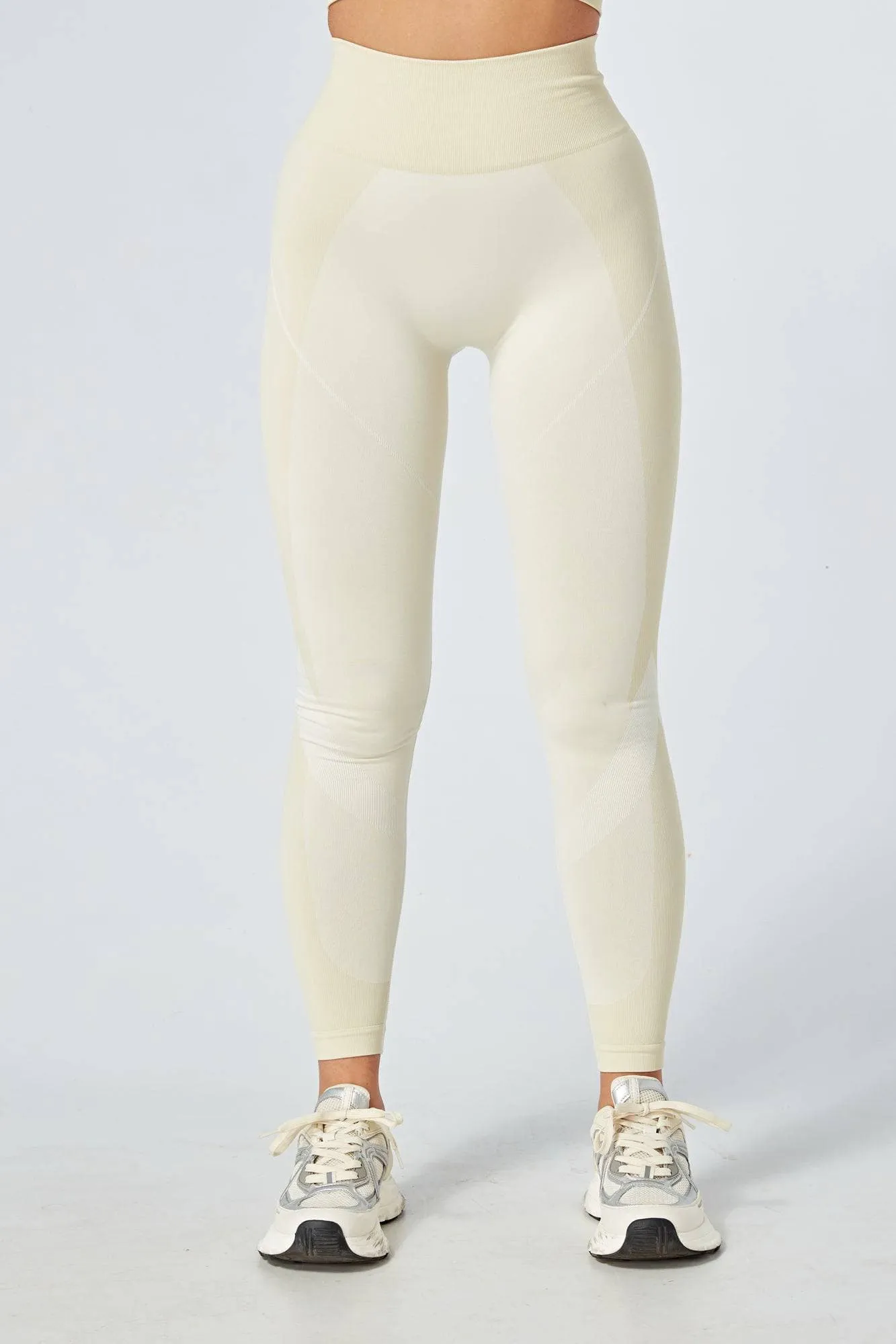 Twill Active Recycled Colour Block Body Fit Legging - Stone