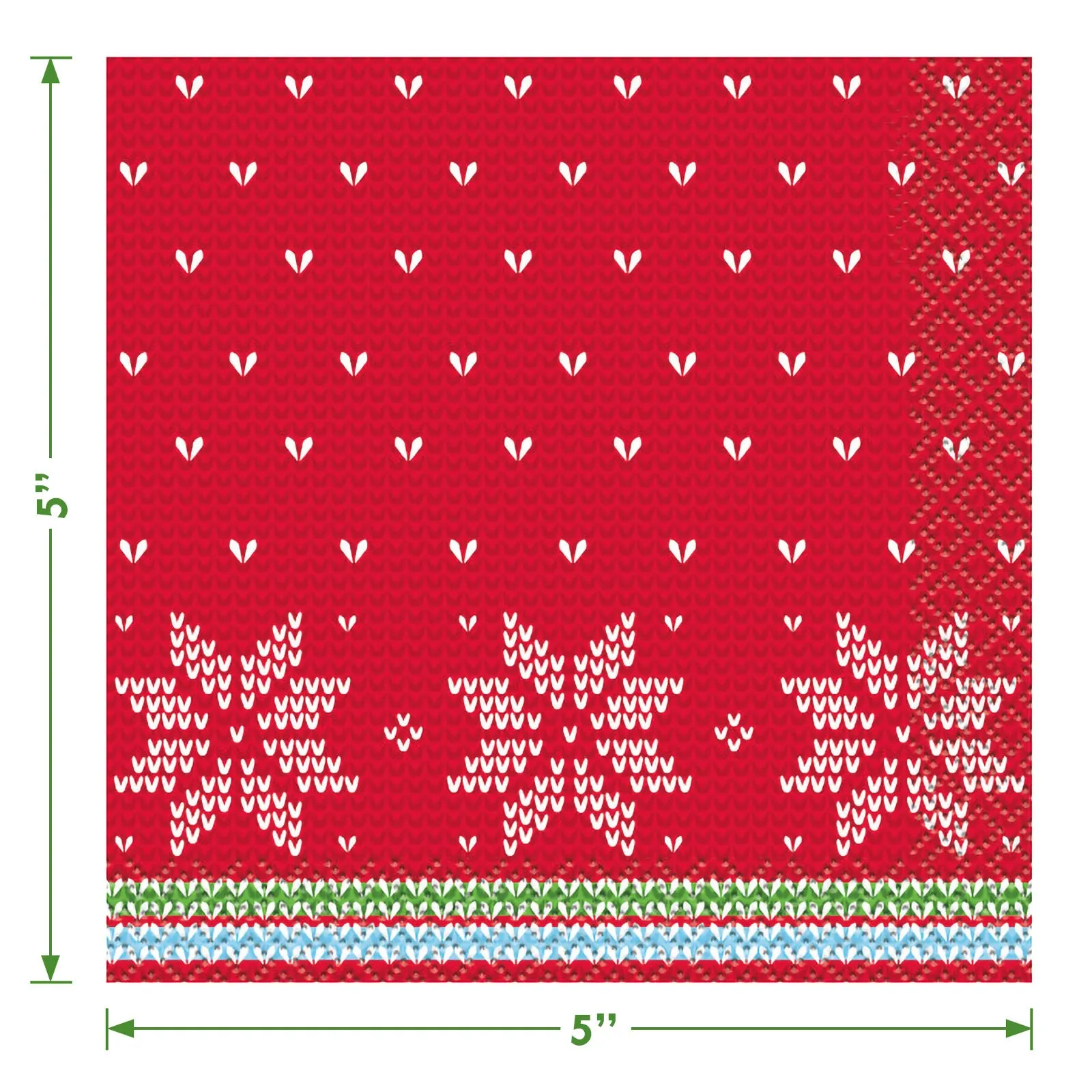 Ugly Sweater Christmas Holiday Round Paper Dessert Plates and Beverage Napkins (Serves 16)