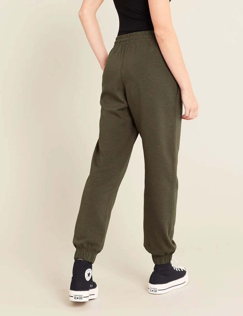 Unisex Cuffed Sweat Pants - Dark Olive