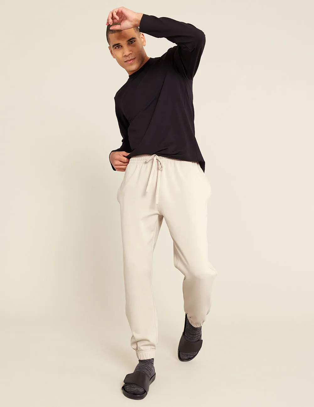 Unisex Cuffed Sweat Pants - Sand