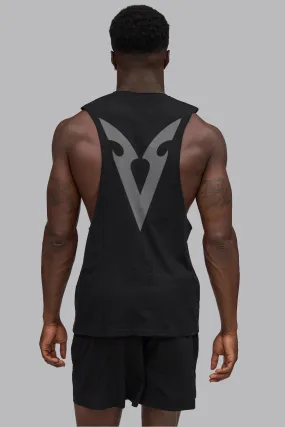 V_BUILD GRAPHIC DROP ARM TANK - Black