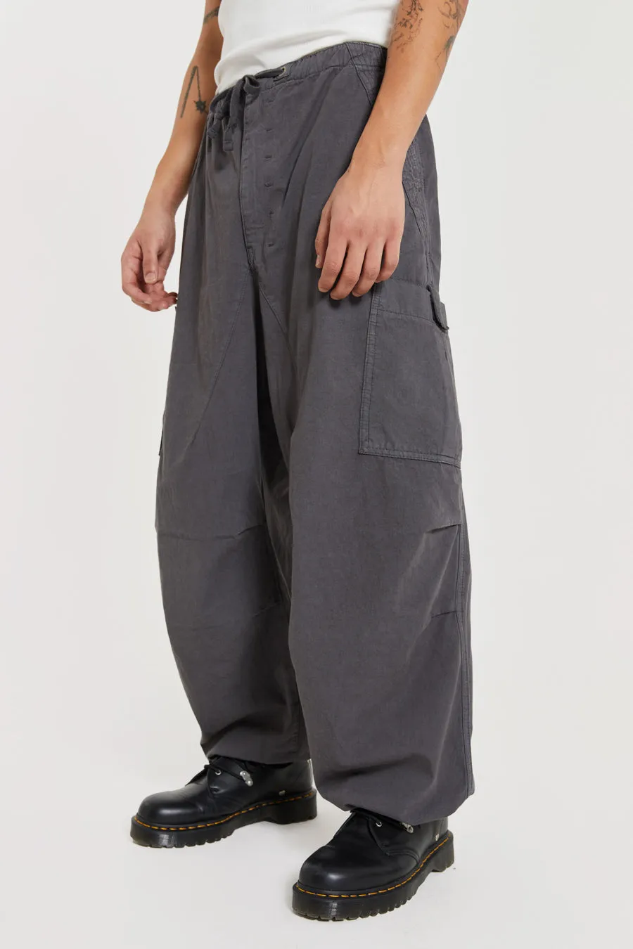 Vintage Grey Parachute Cargo Pants