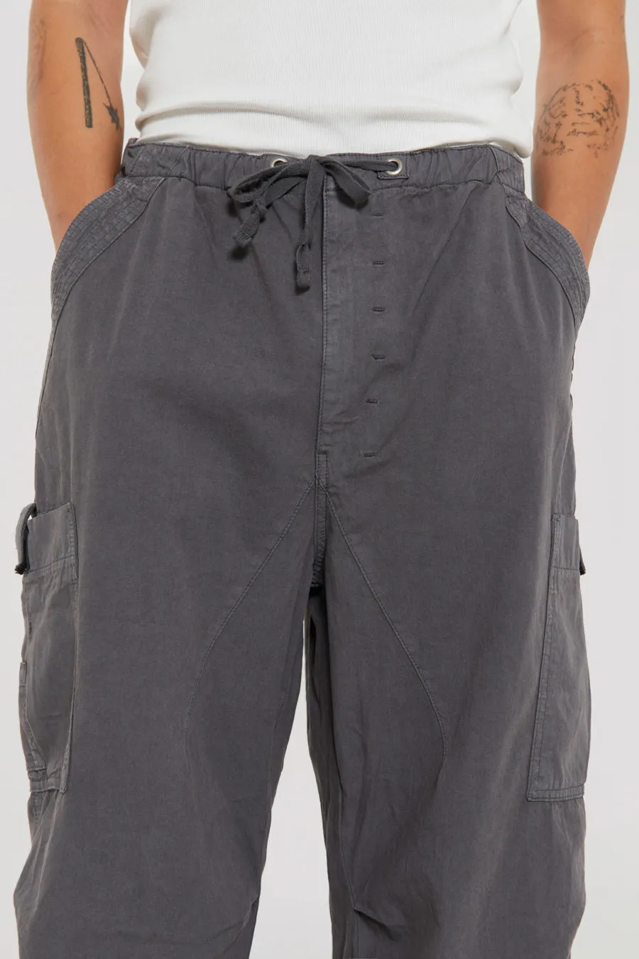 Vintage Grey Parachute Cargo Pants