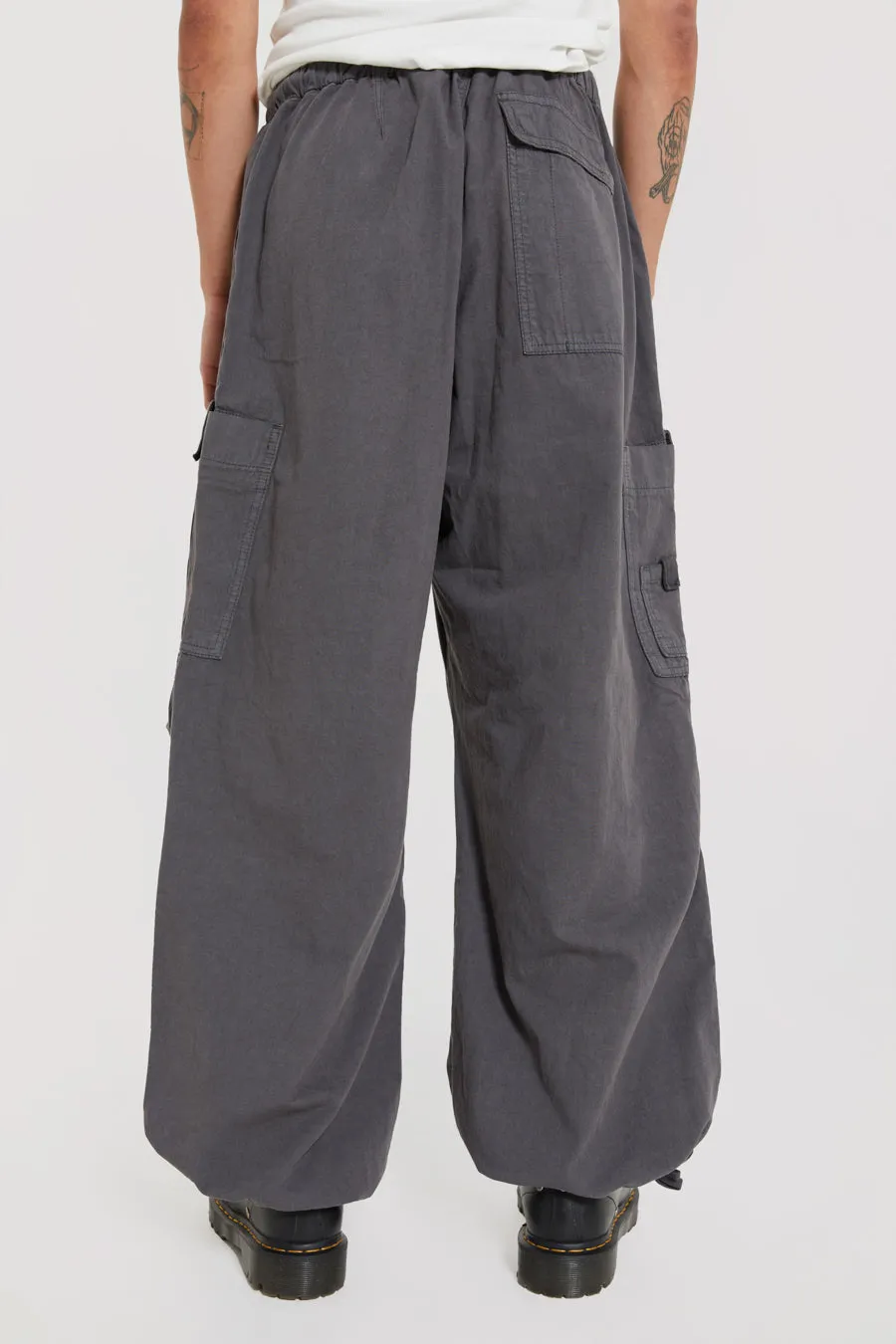 Vintage Grey Parachute Cargo Pants