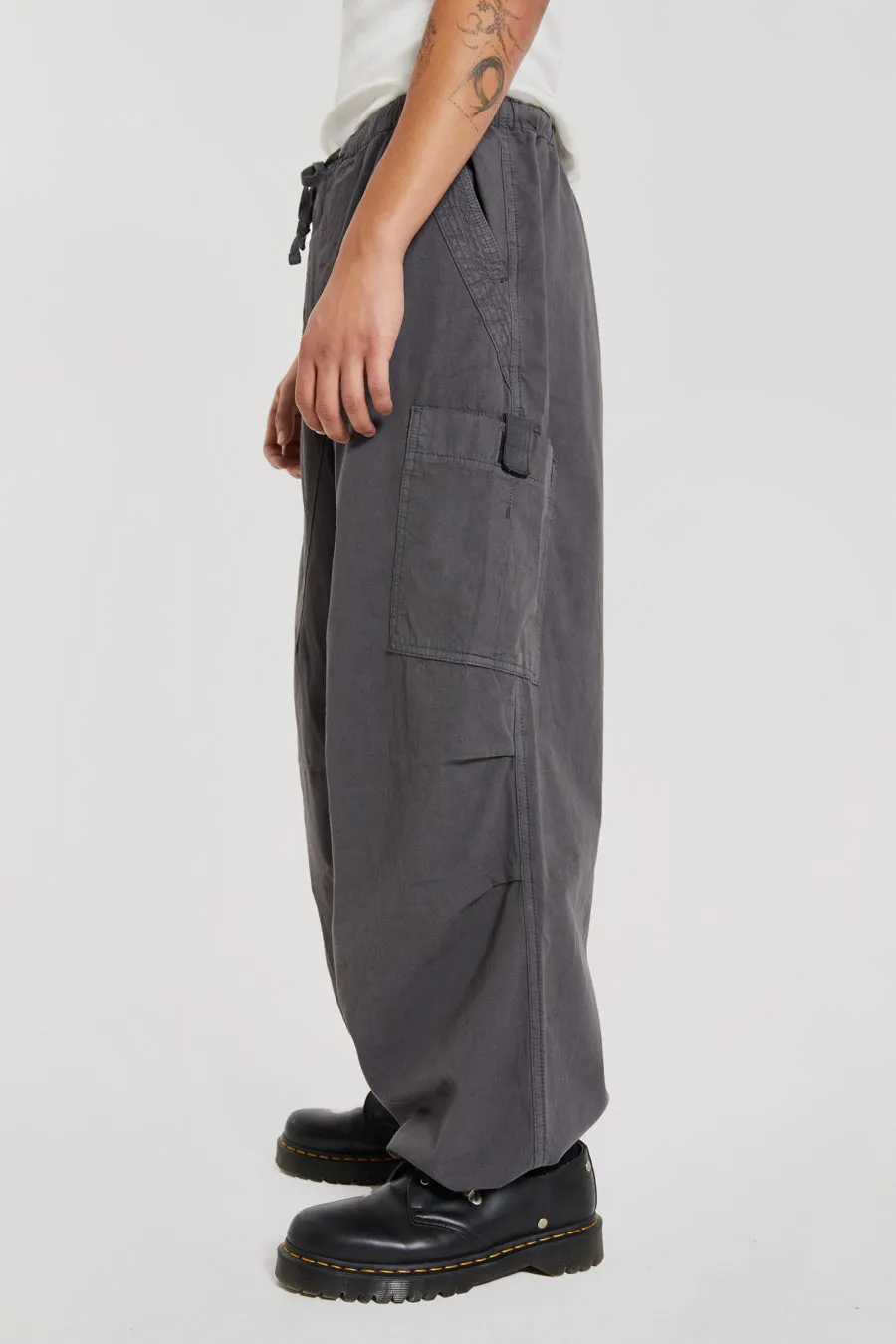 Vintage Grey Parachute Cargo Pants