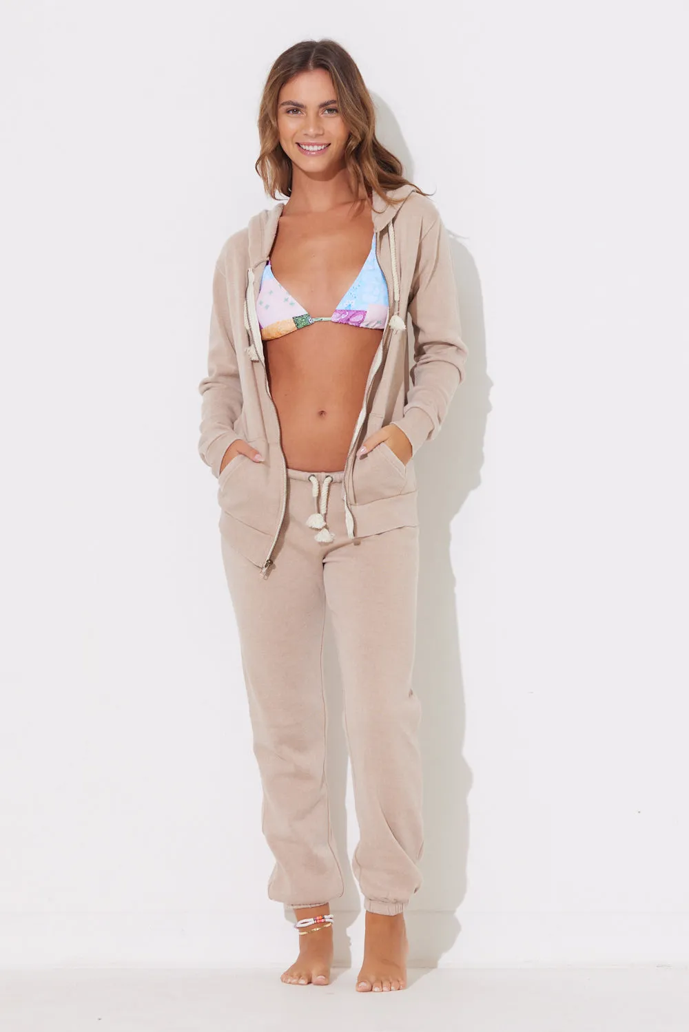 Warm Sands Burnout Scrunch Bottom Sweatpants w/ Wrap Cords