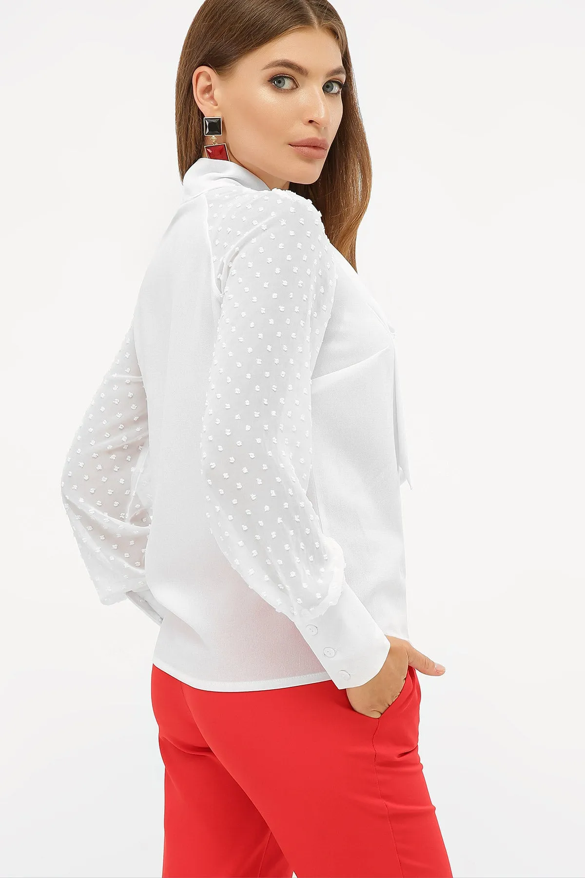 White Blouse With Bow Women Clothing