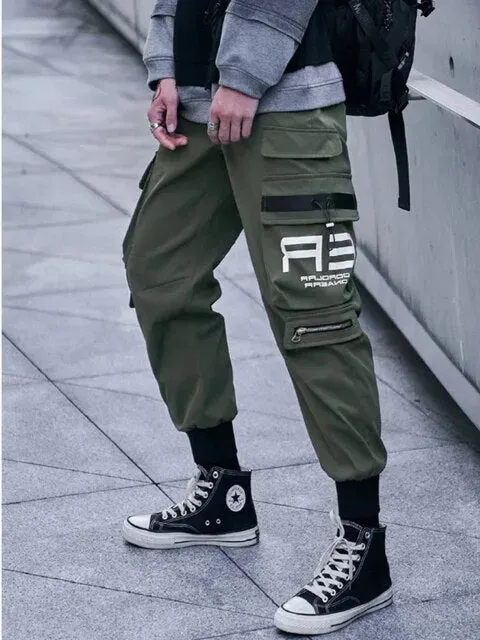 Wiaofellas Men Cargo Pants Multiple Pockets Casual Pants Streetwear Sweatpant Harajuku Leggings Trousers Hip Hop Overalls Jogger Men Pants