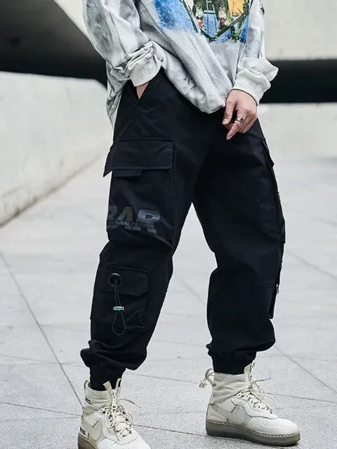 Wiaofellas Men Cargo Pants Multiple Pockets Casual Pants Streetwear Sweatpant Harajuku Leggings Trousers Hip Hop Overalls Jogger Men Pants