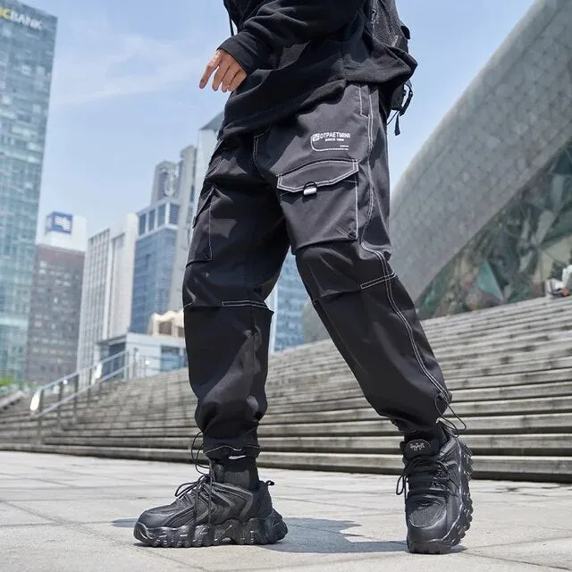 Wiaofellas Men Cargo Pants Multiple Pockets Casual Pants Streetwear Sweatpant Harajuku Leggings Trousers Hip Hop Overalls Jogger Men Pants