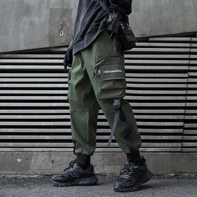 Wiaofellas Men Cargo Pants Multiple Pockets Casual Pants Streetwear Sweatpant Harajuku Leggings Trousers Hip Hop Overalls Jogger Men Pants