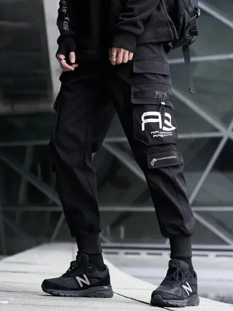 Wiaofellas Men Cargo Pants Multiple Pockets Casual Pants Streetwear Sweatpant Harajuku Leggings Trousers Hip Hop Overalls Jogger Men Pants