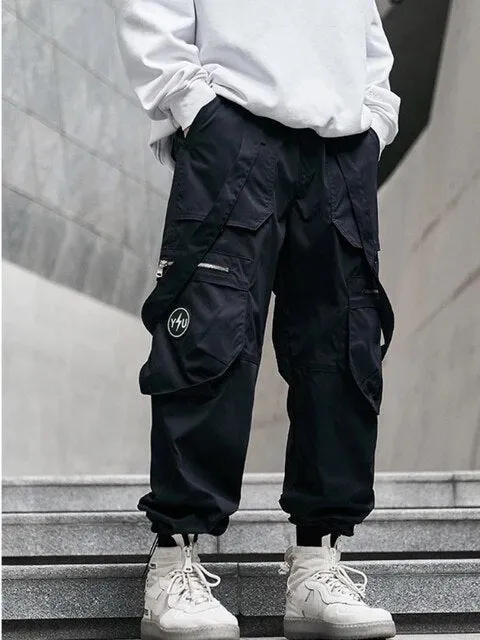 Wiaofellas Men Cargo Pants Multiple Pockets Casual Pants Streetwear Sweatpant Harajuku Leggings Trousers Hip Hop Overalls Jogger Men Pants