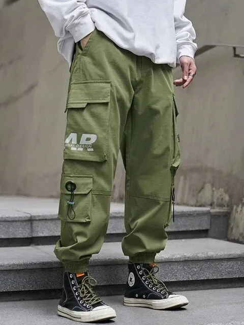 Wiaofellas Men Cargo Pants Multiple Pockets Casual Pants Streetwear Sweatpant Harajuku Leggings Trousers Hip Hop Overalls Jogger Men Pants