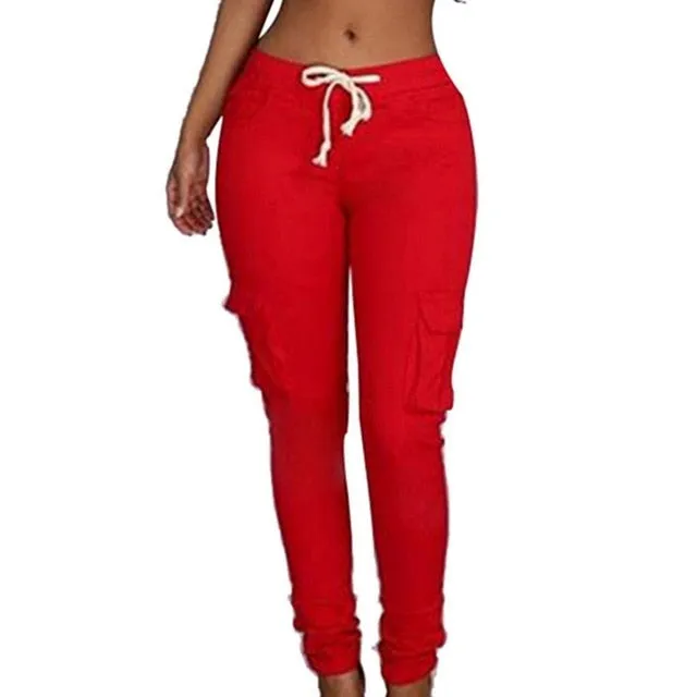 Women Pencil Slim Fit Cargo Pants