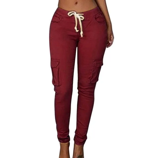 Women Pencil Slim Fit Cargo Pants