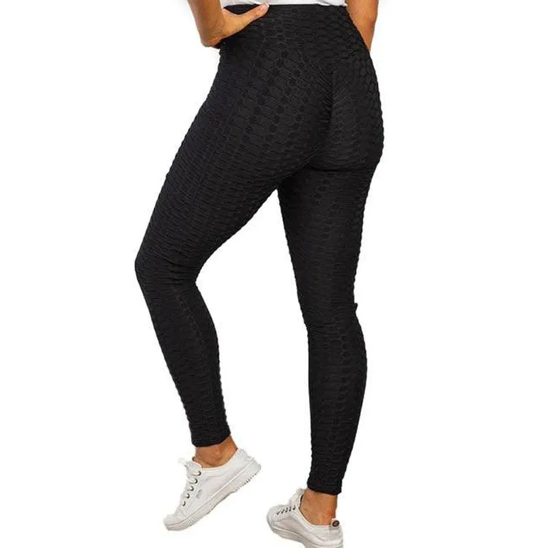 Women's Bubble Textured Tik Tok Leggings with Scrunched Bottom and Pockets