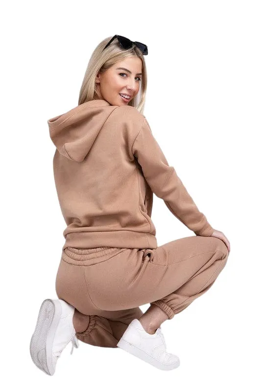 Women's Drop Shoulder Hoodie and Sweatpants Set